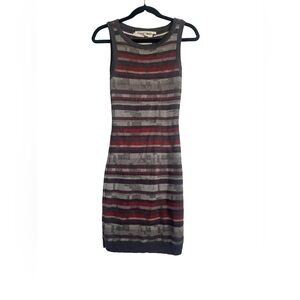 RACHEL Rachel Roy Multicolor Striped Sweaters Midi Dress